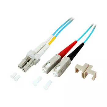EFB Elektronik ECOFIBER Skaidulinio ryšio jungiamasis laidas LC/UPC – LC/UPC Duplex OM3 1 m LSZH Aqua