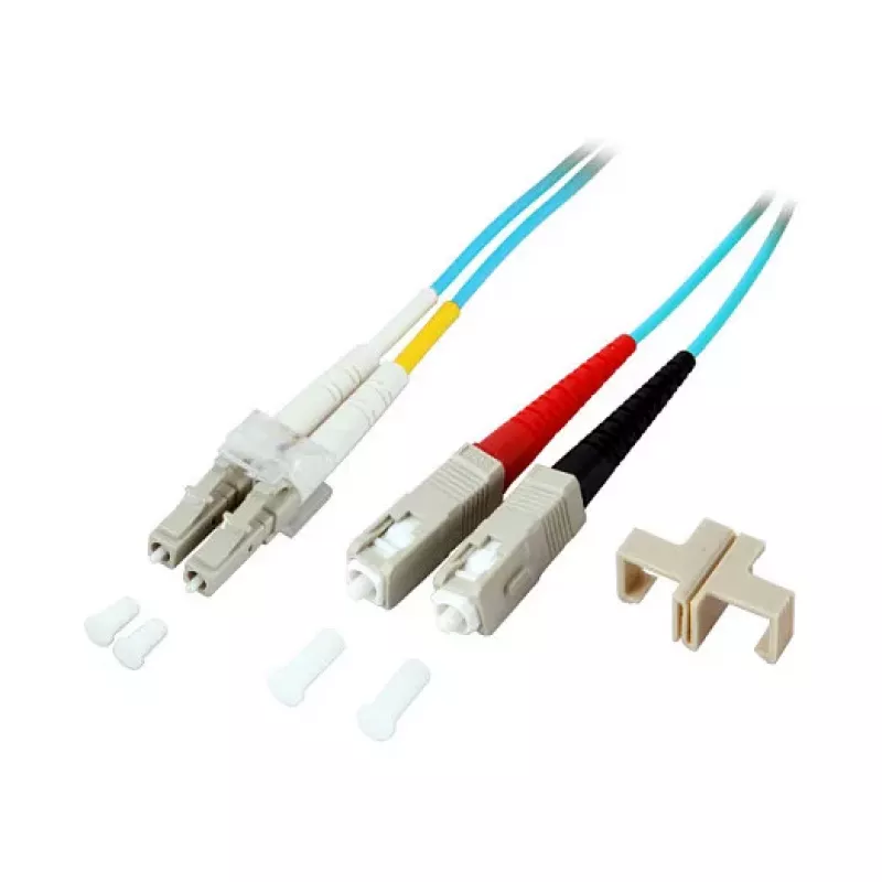 EFB Elektronik ECOFIBER Duplex šviesolaidinis komutacinis kabelis LC–SC, OM3 50/125 µm, LSZH, 30 m, Aqua