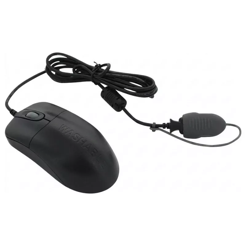 Seal Shield Silver Storm Wired Optical Mouse, 3 Mygtukai, USB, Juoda, 800 DPI, IP68 Vandeniui Atspari, Tinkama Plauti Indaplovėje