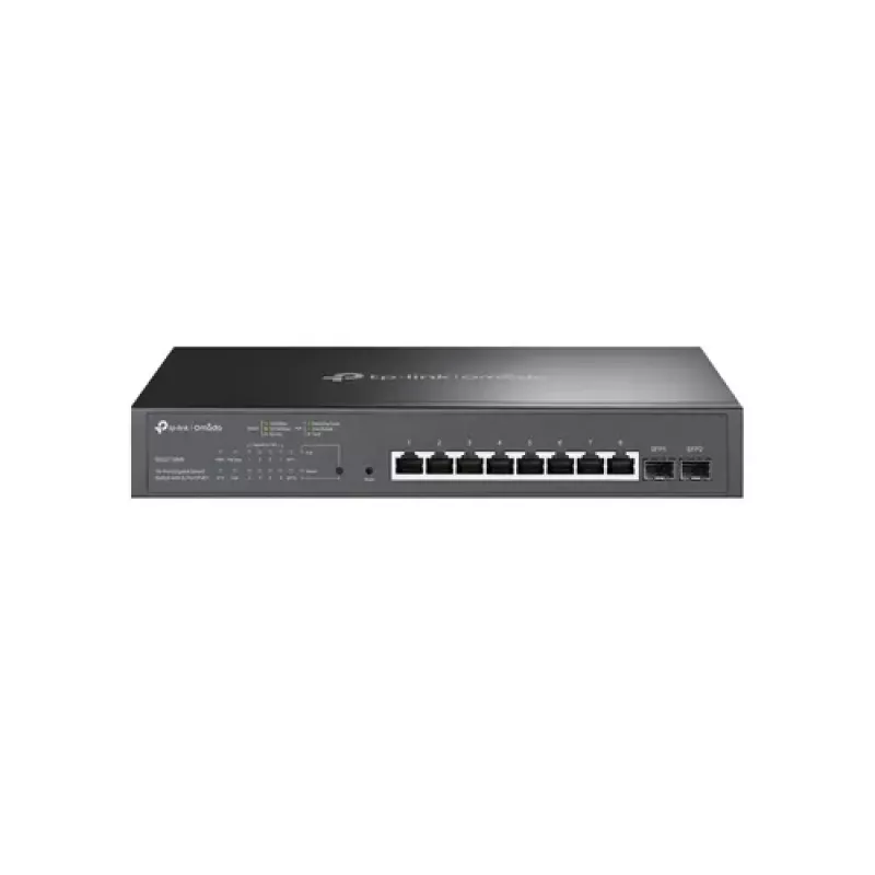 TP-Link Omada TL-SG2210MP valdomas L2/L2+ PoE jungiklis, 8x Gigabit RJ45, 20 Gbps komutavimo galia, spintinis 1U
