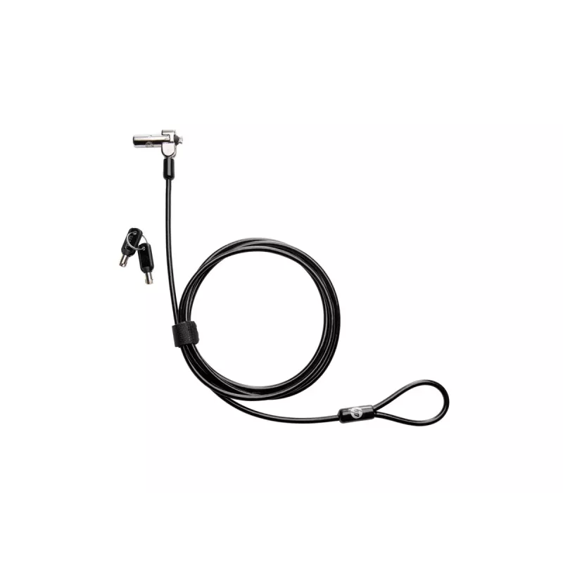 HP Nano MK Lock – rakinamas kabelio užraktas, skirtas Kensington Nano Security Slot, 1,83 m cinkuoto plieno kabelis, juodas/sidabrinis