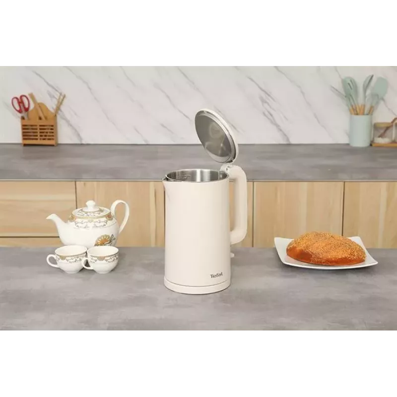 Tefal Thermo Protect KO140AE0 elektrinis virdulys, 1,5 l, 1500 W, baltas