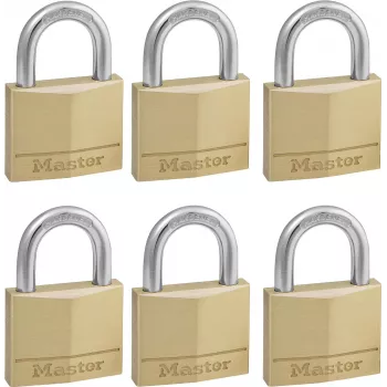 Master Lock 140EURSIX 6 vienodų spynų rinkinys su 22 mm žalvariniu korpusu