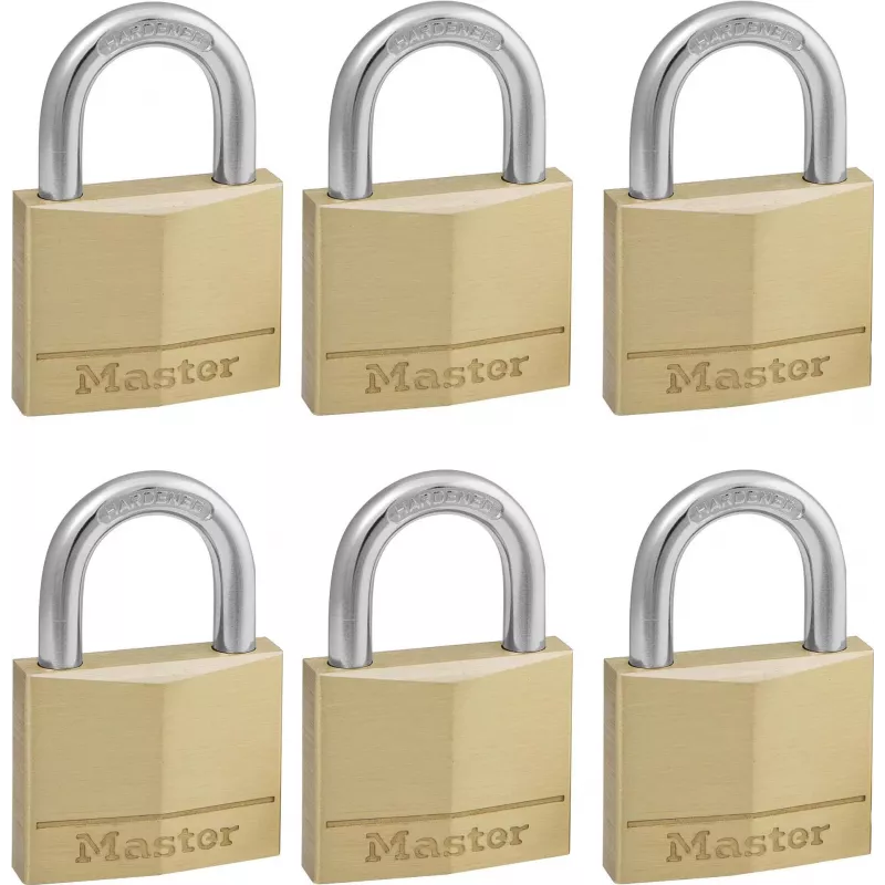 Master Lock 140EURSIX 6 vienodų spynų rinkinys su 22 mm žalvariniu korpusu