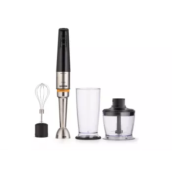 Gorenje HBX1200EB 1200 W rankinis blenderis su plastikiniu indu 0,8 L, nerūdijančio plieno velenu, juodas