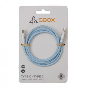 SBOX USB-C į USB-C laidas 1 m mėlynas – įkrovimui ir duomenų sinchronizavimui
