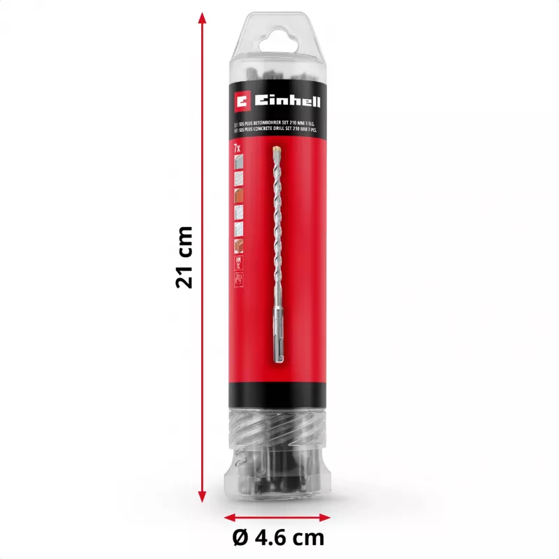 EINHELL-KWB SDS-plus gręžtuvų rinkinys, Ø 6-14 mm (7 vnt., 210 mm)