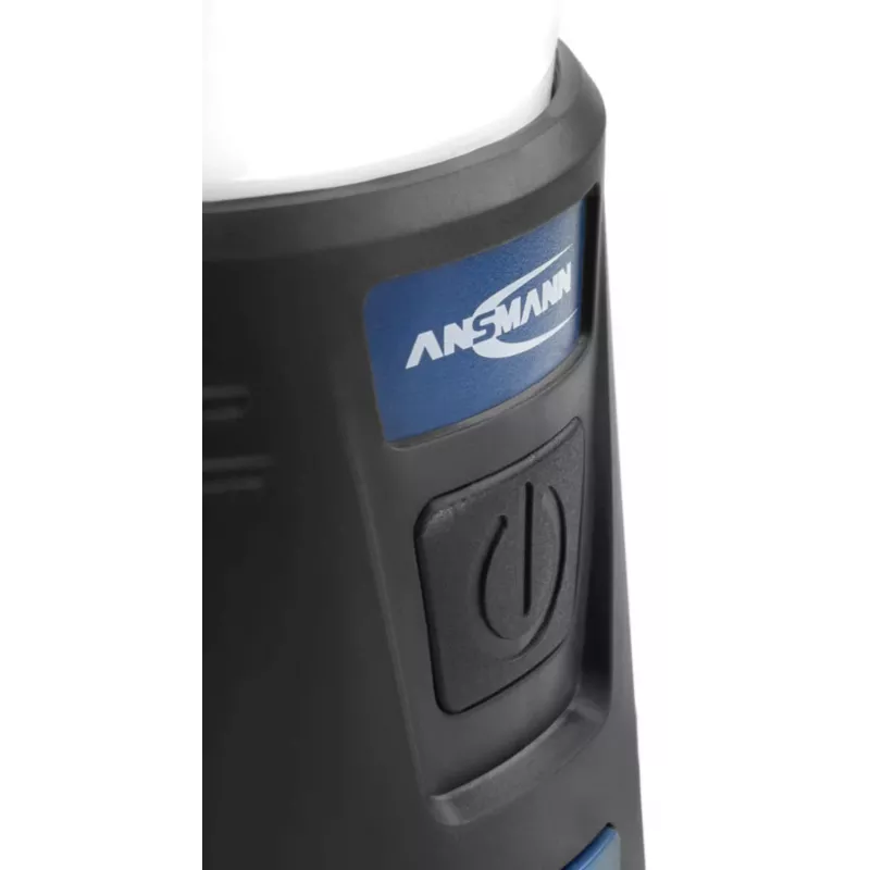 ANSMANN CL600B baterijomis maitinamas kempingo žibintas – juodas/mėlynas – ABS – pakabinimo kabliukas – IPX4 – 600 liumenų