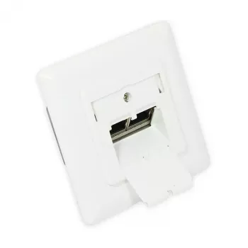 GoodConnections Cat.6A tinklo sieninis lizdas 2xRJ45 ekranuotas įleidžiamas vertikalus kabelio įvadas signalinė balta RAL9003