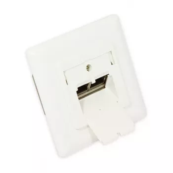 GoodConnections Cat.6A tinklo sieninis lizdas, 2xRJ45, ekranuotas, įleidžiamas, vertikalus kabelio įvadas, perlų baltumo RAL1013 (GC-N0021)