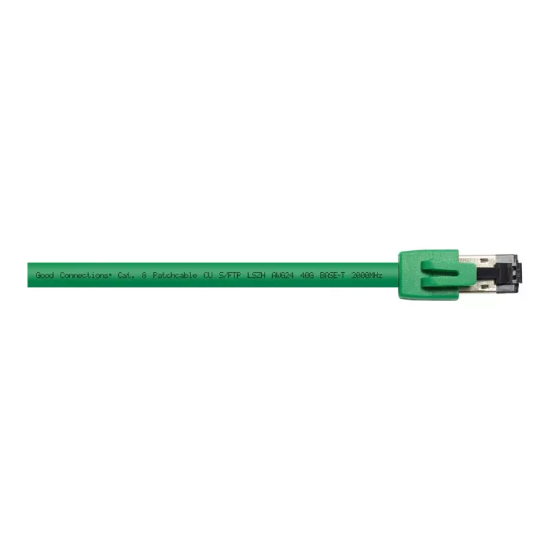 GoodConnections RNS® Patch Cable Cat. 8.1, S/FTP, PiMF, LSZH, 2000MHz, 40Gbit/s, Green, 1,5m