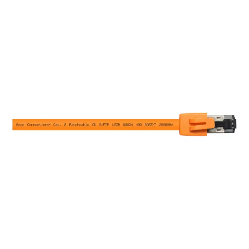GoodConnections RNS® Cat.8.1 S/FTP Patch Cable, LSZH, 2000MHz, 40Gbit/s, Orange, 1,5m