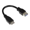 GoodConnections USB 3.0 OTG Adapter Cable, Micro USB B Male to USB-A Female, Black, 0,1m