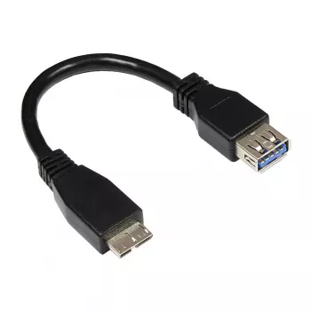GoodConnections USB 3.0 OTG Adapter Cable, Micro USB B Male to USB-A Female, Black, 0,1m