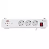 Equip Power Strip CEE 7/7 90° to 3x Schuko / 2x USB-C + USB-A, White, 1,5m
