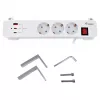 Equip Power Strip CEE 7/7 90° to 3x Schuko / 2x USB-C + USB-A, White, 1,5m