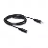 DELOCK Audio ilginimo kabelis 3,5 mm lizdas vyriškas į moterišką 3 m juodas