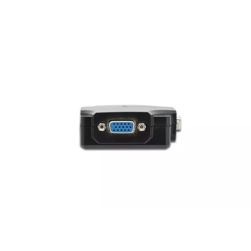 DIGITUS DS-41120-1 VGA skirstytuvas, 2 prievadų, plastikinis korpusas, 350 MHz, HDSUB 15/M į 2x HDSUB 15/F, 1080p