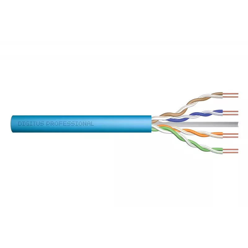 DIGITUS Cat.6A U/UTP B2ca AWG 23/1 LSOH 100 m mėlynas montavimo kabelis