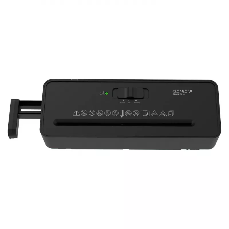 GENIE 260 S Plus tvirtinamas popieriaus smulkintuvas, juostinis pjovimas, 6 lapai, juoda