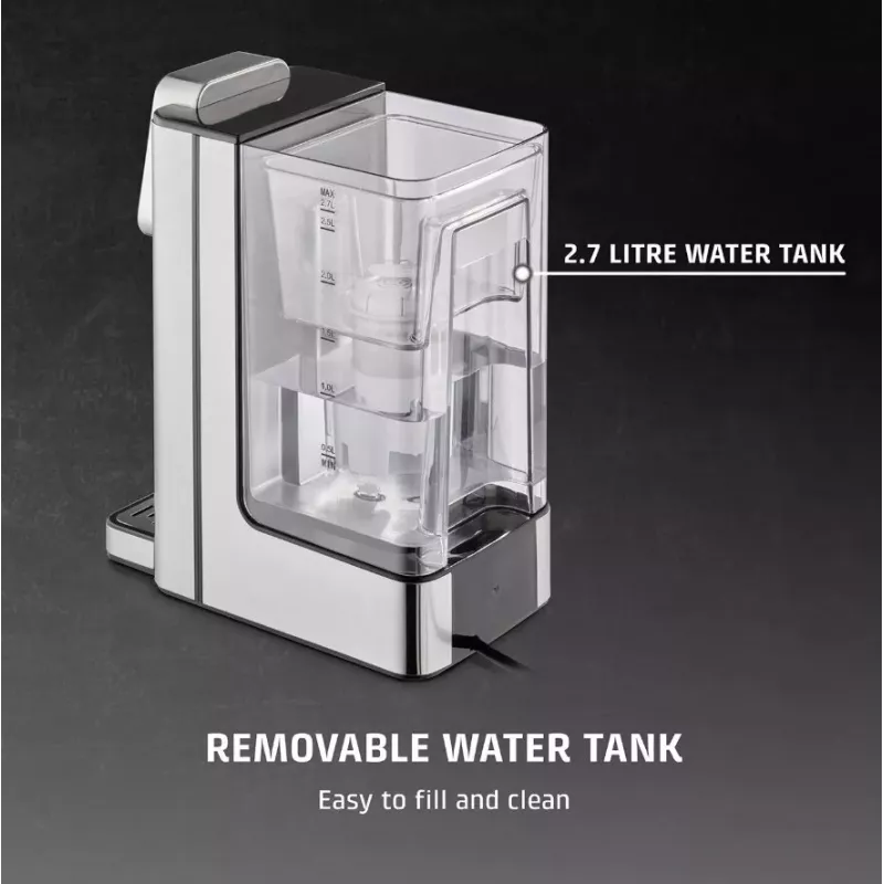 CASO HW 666 Inox Turbo karšto vandens dozatorius 2,7L 2600W nerūdijantis plienas/juoda
