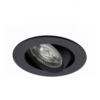 SYNERGY21 Helios LED įleidžiamasis lubinis prožektorius, juodas, apvalus, pasukamas, šilta balta šviesa 5W 400lm 2700K