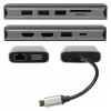 PLUSONIC USB-C Docking Adapter 8in1 (PSUC0216) – Pilka kosminė