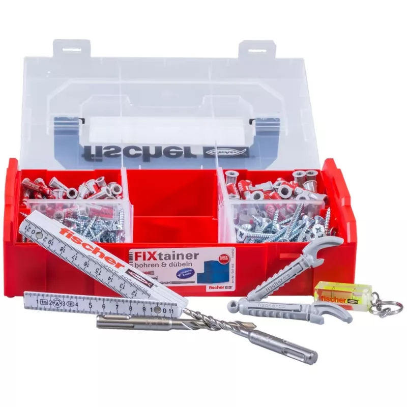 Fischer FIXtainer Gręžtuvų ir Kaiščių Asortimento Dėžė 160 vnt.
