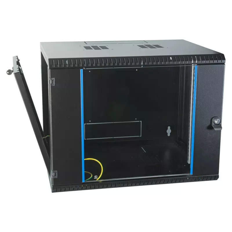 EFB 19 inch sieninis 9U stovas, fiksuotas, vienos sekcijos, RAL 9005, gylis 600 mm