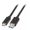 EFB Elektronik USB 3.2 Gen 1 SuperSpeed kabelis, Type-A kištukas – Type-C kištukas, 3A, 5 Gbit/s, 0,5 m, juodas