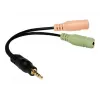 Logilink garso lizdo adapteris, 4 kontaktų, 3,5 mm stereo kištukas į 2x 3,5 mm lizdus, 0,15 m
