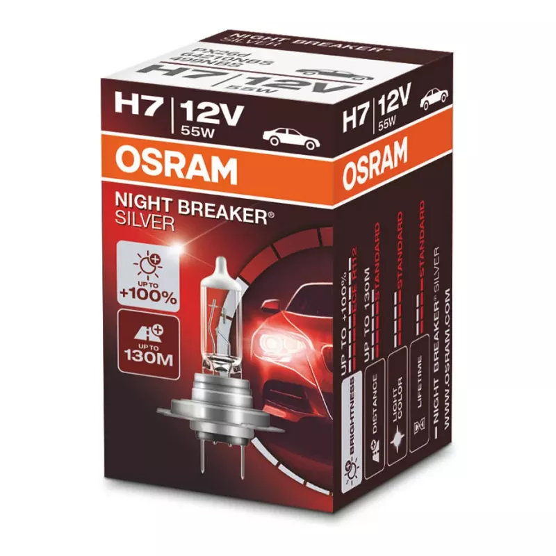OSRAM NIGHT BREAKER SILVER H7 64210NBS Halogeninė priekinio žibinto lemputė