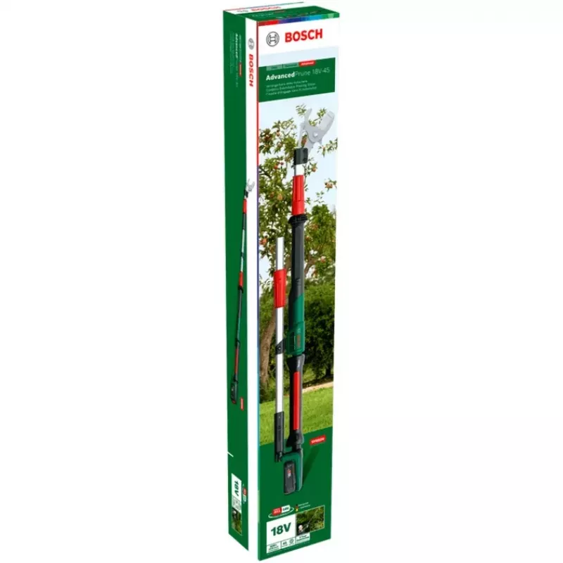 Bosch AdvancedPrune 18V-45 belaidės genėjimo žirklės iki 45 mm su baterija ir įkrovikliu, žalia/juoda (06008C5000)