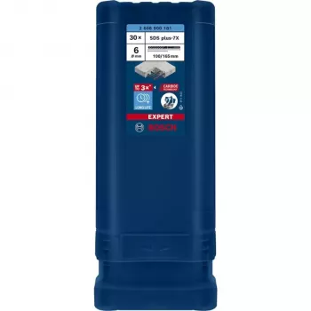 BOSCH EXPERT SDS plus-7X Plaktukinis grąžtas 6mm 100mm darbinis ilgis 30 vnt. rinkinys