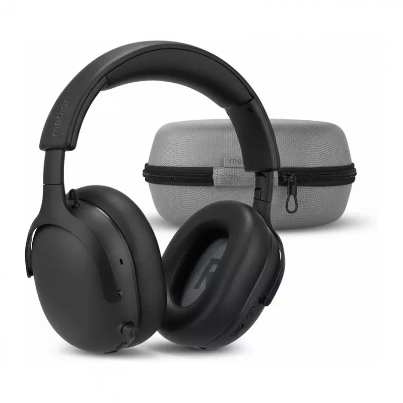 MEDION LIFE HX-1 Plus Ausinės Per Ausis Juodos ANC Bluetooth 5.2 100h Baterija IPX4