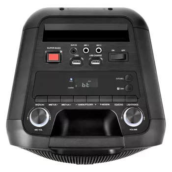 MEDION PE-1 Pure Party Speaker Black - Bluetooth 5.0, 40W RMS, 2x 6,5 inch Speakers, Karaoke, TWS, LED Lights, Power Bank