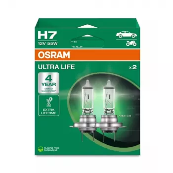 Osram H7 Ultra Life 2 vnt. Halogeniniai priekinių žibintų lempučių rinkinys 12V 55W