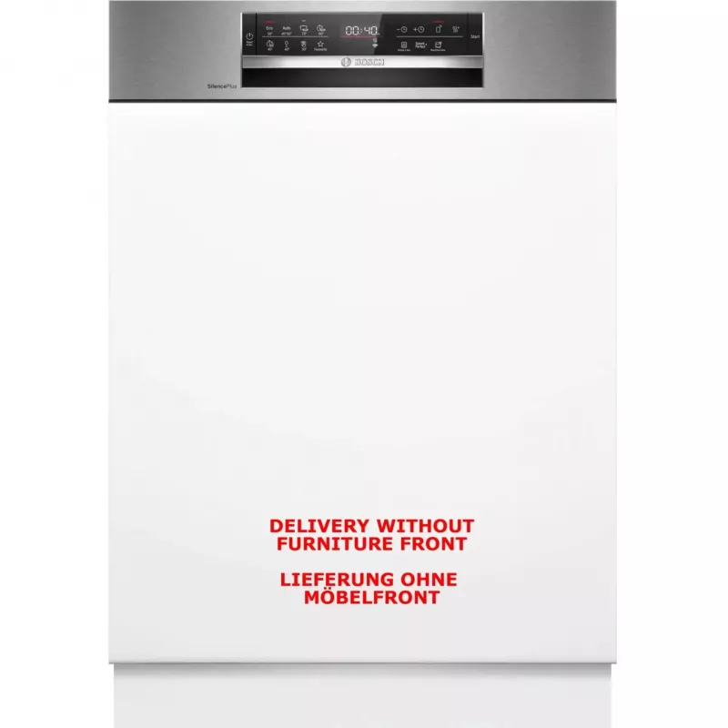 BOSCH SMI6ECS12E Serie 6 pusiau integruojama indaplovė (šlifuotas nerūdijantis plienas, 60 cm, Home Connect)