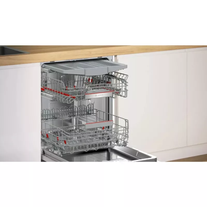 BOSCH SMI6ECS12E Serie 6 pusiau integruojama indaplovė (šlifuotas nerūdijantis plienas, 60 cm, Home Connect)
