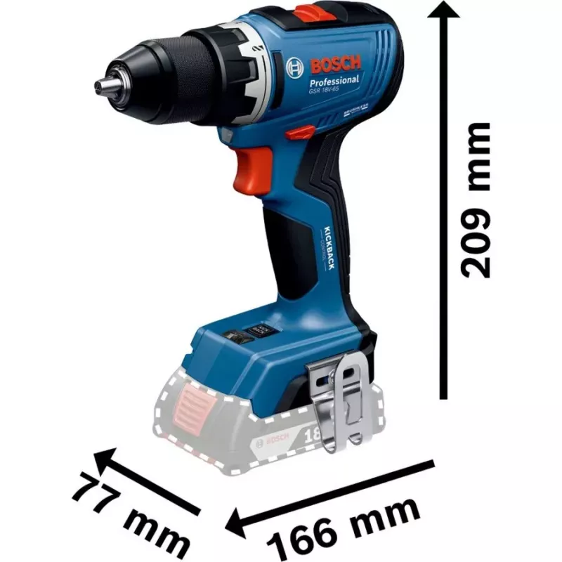 BOSCH Professional 18V kombinuotas rinkinys: sraigtinis plaktukas GBH 18V-22 + gręžtuvas-sraigtasukis GSR 18V-65 + smūginis veržliasukis GDX 18V-285 (3x 5.0 Ah Li-Ion akumuliatoriai, dėklas)