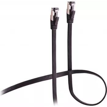 Flexline Patch Cable CAT 8.1 U/FTP PIMF, Flat Highly Flexible Black 1,5m