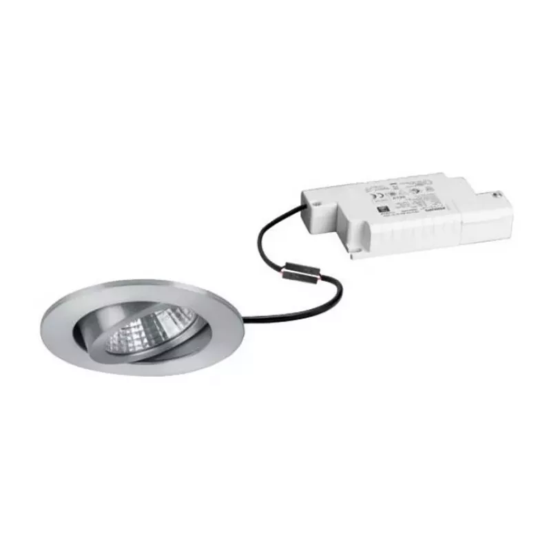 BRUMBERG DAMITA LED įleidžiamas prožektorius, apvalus, aliuminio spalvos, 6W, 230V, IP65, pasukamas, fazinis reguliavimas, 3000K