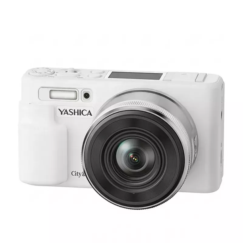 Yashica City 200 skaitmeninis kompaktiškas fotoaparatas, 10x optinis priartinimas, baltas