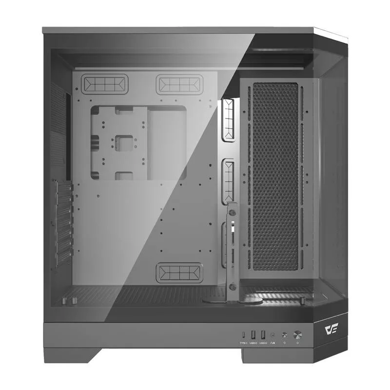 DARKFLASH DQX90 Black Mid-Tower kompiuterio korpusas su grūdintu stiklu