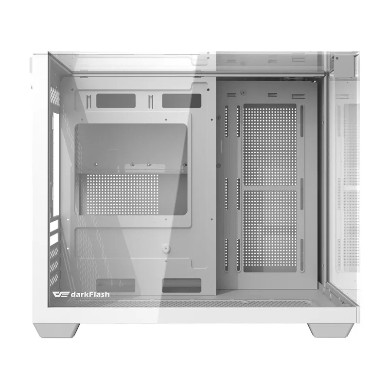DARKFLASH TH285M White Mid-Tower Computer Case su grūdintu stiklu