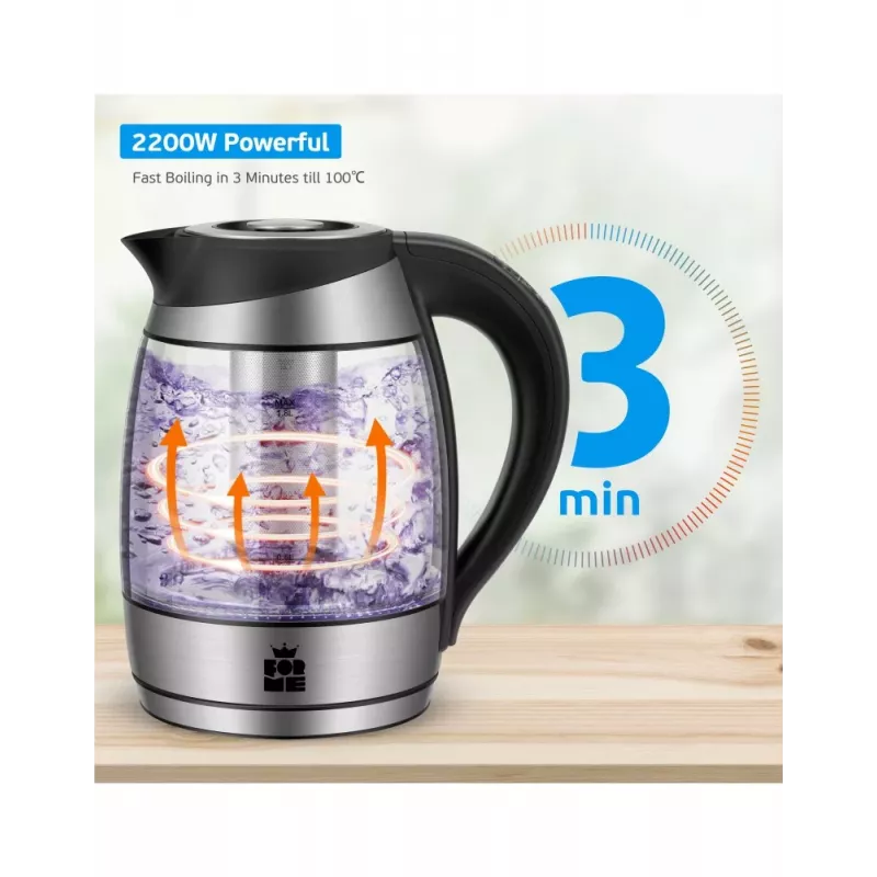 ForMe FKG-488 belaidis elektrinis virdulys 1,8 l sidabrinis/juodas