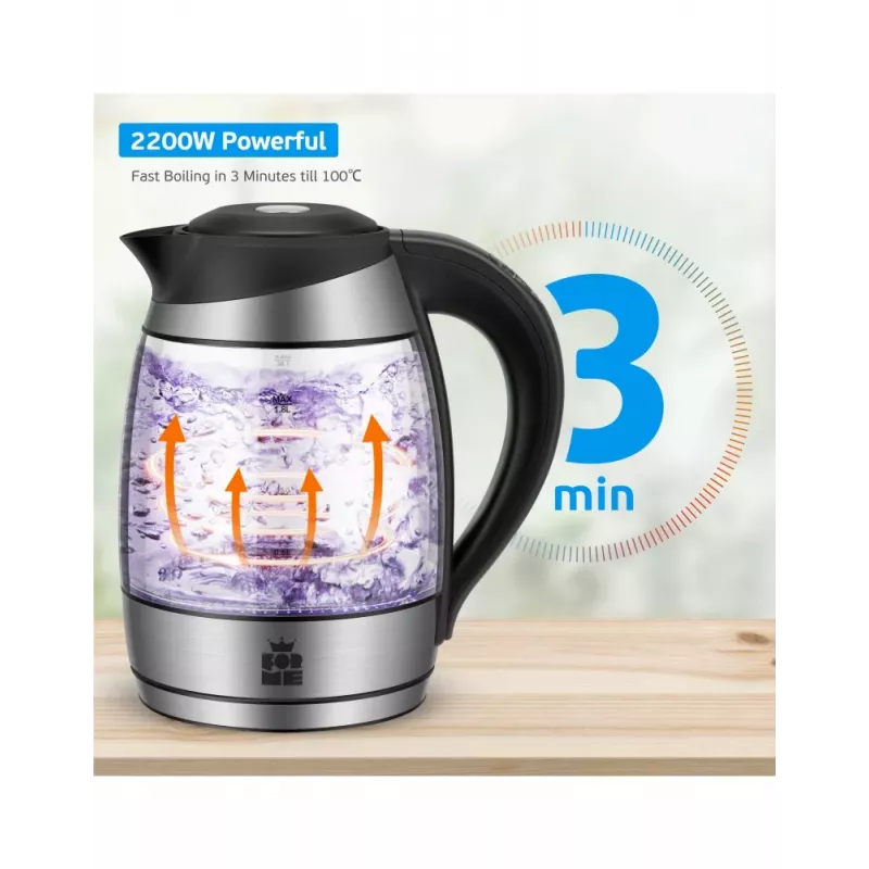 ForMe FKG-458 Belaidis Elektrinis Virdulys 1.8 L Nerūdijantis Plienas / Juoda