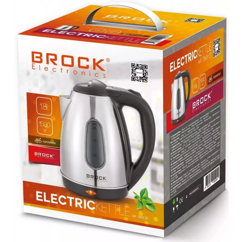 Brock WK 0601 SS Elektrinis virdulys 1,7 l 2200 W nerūdijantis plienas