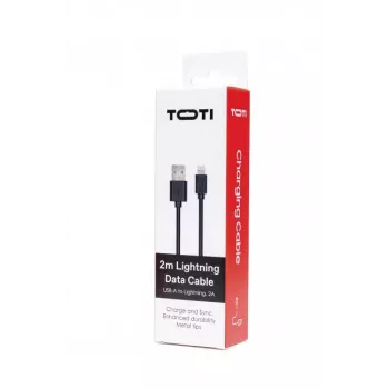 SEEK TOTI USB-A į Lightning, 2m PVC duomenų kabelis 2A (ne MFI), juodas