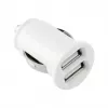 TOTI Dual USB automobilinis įkroviklis su Micro USB laidu 1m 2.1A, baltas
